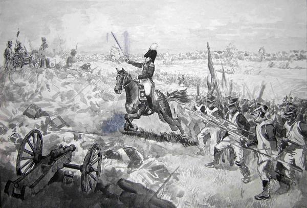 Simon Kozhin. The counterattack Major-General AP Ermolov to the battery Rajewski. The Battle of Borodino.