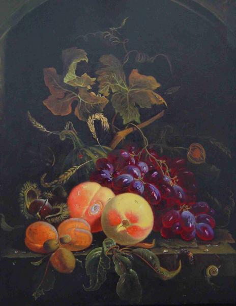 Simon Kozhin. opy by Abraham Mignon "Still life with peaches, grapes".