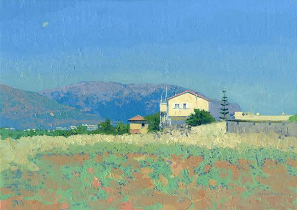 Simon Kozhin. The village of Malia. Crete. 2012. Canvas on cardboard, oil. 25 x 35 cm.