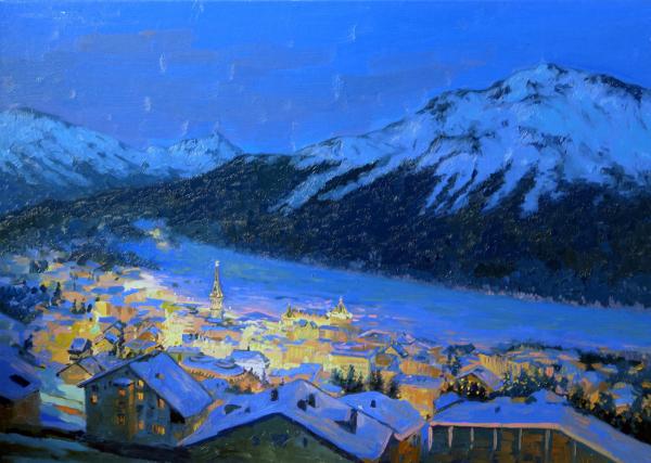 Simon Kozhin. Twilight in St. Moritz.