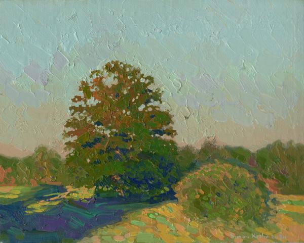 Simon Kozhin. Oak tree at sunset