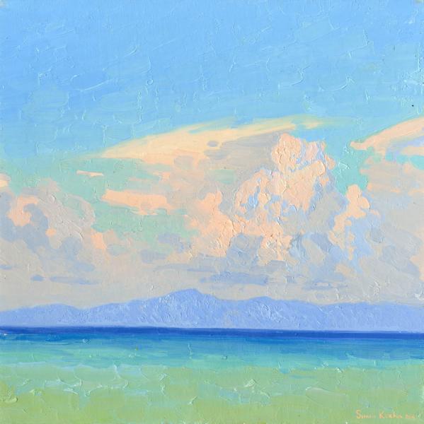 Simon Kozhin. The clouds. Rhodes. Greece. 2014. Canvas on cardboard, oil. 30 x 30 cm.