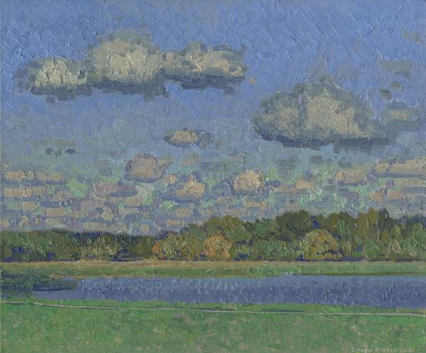 Simon Kozhin. Clouds over the pond in Tsaritsyno.