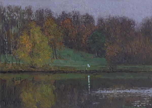 Simon Kozhin. Autumn by the pond in Kuzminki.