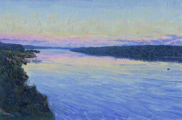 Simon Kozhin. Ploys. Sunset. The Volga River.