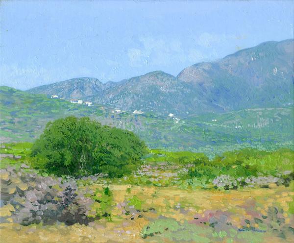 Simon Kozhin. Midday in Malia. Crete. 2012. Canvas on cardboard, oil. 25 x30 cm.