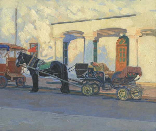 Simon Kozhin. The cart with the horse. Suzdal