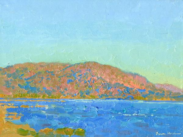 Simon Kozhin. Morning. Malia. Aegean Sea. 2012. Canvas on cardboard, oil. 18 x 24 cm.