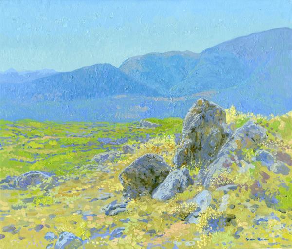 Simon Kozhin. At the foothills of Malia. Crete. 2012. Canvas on cardboard, oil. 30 x 35 cm
