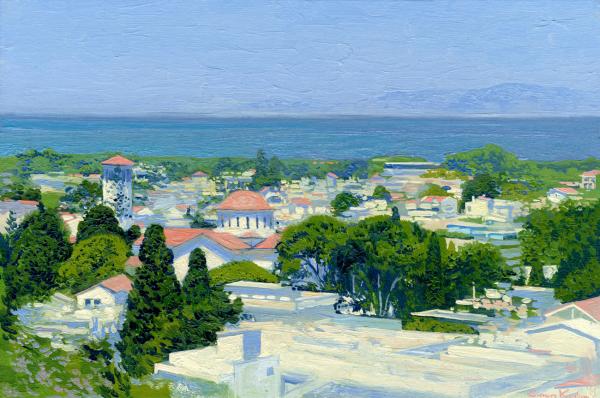 Simon Kozhin. View of the of Kremasti. Rhodes. Greece. 2014. Oil on canvas on cardboard. 20 x 30 cm.