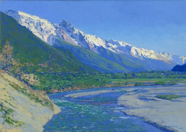 Simon Kozhin. A view of the Teberda river and Dombay.