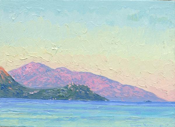 Simon Kozhin. Dawn. Turkey. 2014. Oil on canvas, cardboard. 13 x 18 cm.