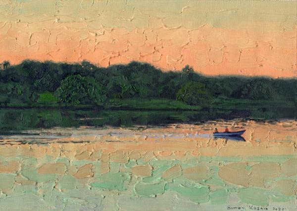 Simon Kozhin. Sunset on the pond