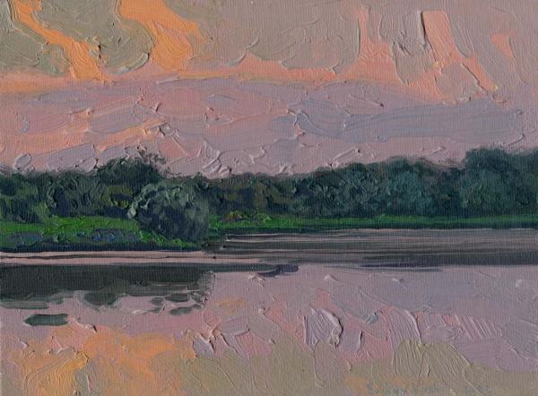 Simon Kozhin. Sunset at Lake Tsaritsyno