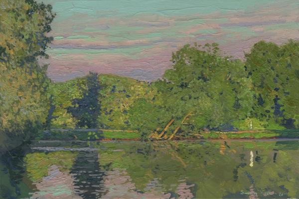 Simon Kozhin. Sunset at the pond. Kuzminki