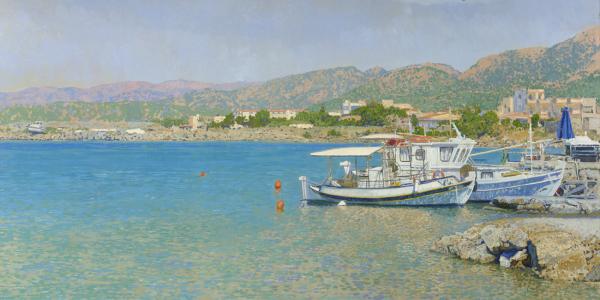 Simon Kozhin. Malia Bay. Crete. 2012. Oil on canvas, 60 x 120 cm.