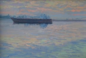 Simon Kozhin. Barge on the Volga.