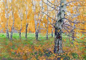 Simon Kozhin. Birch Grove in October. Tsaritsyno.