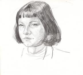 Simon Kozhin. Catherine Bezobrazova (Matetskaya). A sketch from nature.
