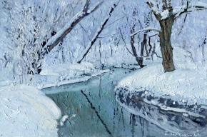 Simon Kozhin. December. The Chertanovka river. Tsaritsyno.