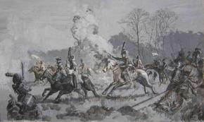 Simon Kozhin. Attack of the Don Cossack Ataman M.I. Platov,  near the town of Niasvizh July 27, 1812.