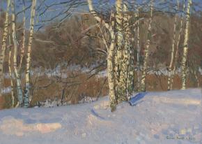 Simon Kozhin. February sun. Birches.