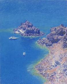 Simon Kozhin. Harbor. Santorini Island. 2012. Oil on canvas. 60 x 48.6 cm.