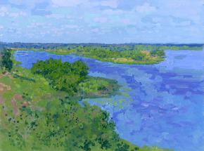 Simon Kozhin. Gorodnya. View of the river Volga.