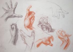 Simon Kozhin. Hands. The sketch.