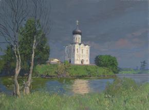 Simon Kozhin. Temple of the Intercession on the Nerl. Before the Storm.