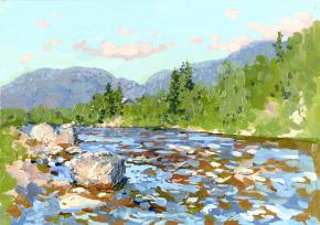 Simon Kozhin. Kolvica's river.  Author's collection.