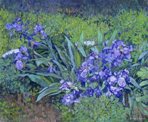 Simon Kozhin. Irises. 2012. Oil on cardboard. 25 x 30 cm.