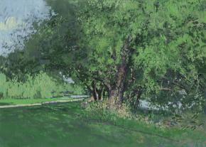 Simon Kozhin. Willows by the pond in Tsaritsyno