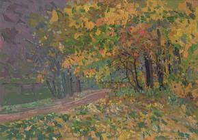 Simon Kozhin. Maple alley in the park. Autumn.