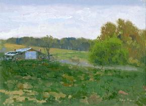 Simon Kozhin. The Klykovo. April. Cloudy. 2012. Canvas. oil. 18 x 24 cm.
