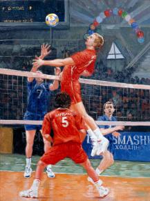 Simon Kozhin. Volleyball. The right side of the triptych.
