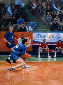 Simon Kozhin. Volleyball. The left side of the triptych.