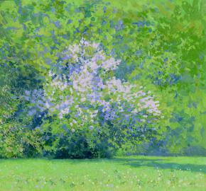 Simon Kozhin. A lilac bush in bloom.