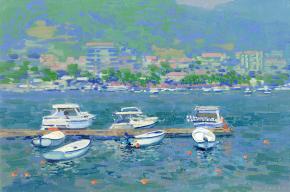 Simon Kozhin. Boats in the port of Budva