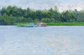 Simon Kozhin. Boats on the Moscow River