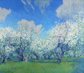 Simon Kozhin. May. Blossoming apple-trees.