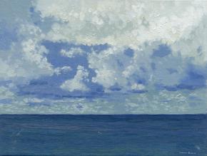 Simon Kozhin. Clouds over the sea. September. Crimea. 2012. Canvas on cardboard, oil. 18 x 24 cm.
