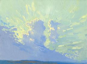 Simon Kozhin. The cloud. Klykovo. 2012. Canvas on cardboard. oil. 18 x 24 cm.