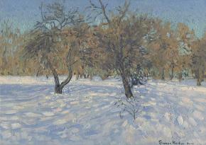 Simon Kozhin. Last snow. Apple trees. Tsaritsyno.