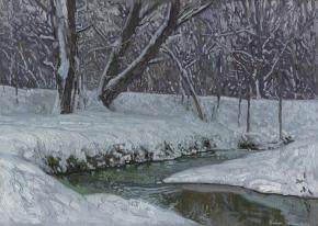 Simon Kozhin. The Chertanovka River in Tsaritsyno in January