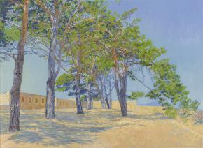 Simon Kozhin. Pine trees in Fortezza. Crete. 2012. Oil on canvas. 55 x 75 cm. 