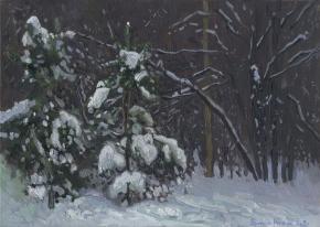 Simon Kozhin. Pines in the snow. Kuzminki.