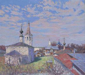 Simon Kozhin. Suzdal. View on Kozmodemyanskay church.