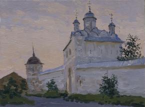 Семён Кожин. Суздаль. Надвратная церковь Спасо-Покровского монастыря.  Закат.