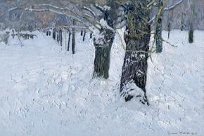 Simon Kozhin. Poplars. January snow.